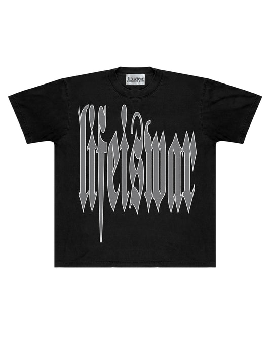 Elongated LIW Outlined [BLACK/GRAY] T-shirt