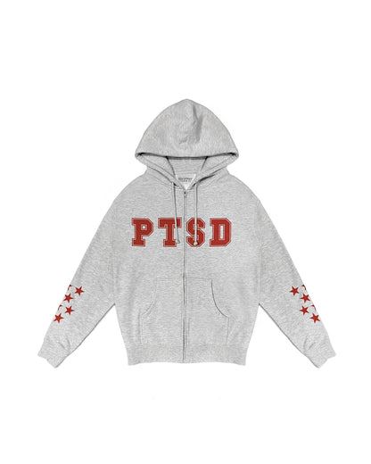 PTSD [GRAY] Zip Up Hoodie