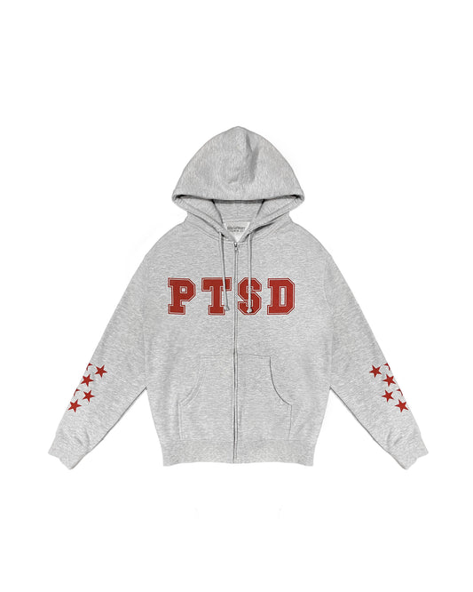 PTSD [GRAY] Zip Up Hoodie