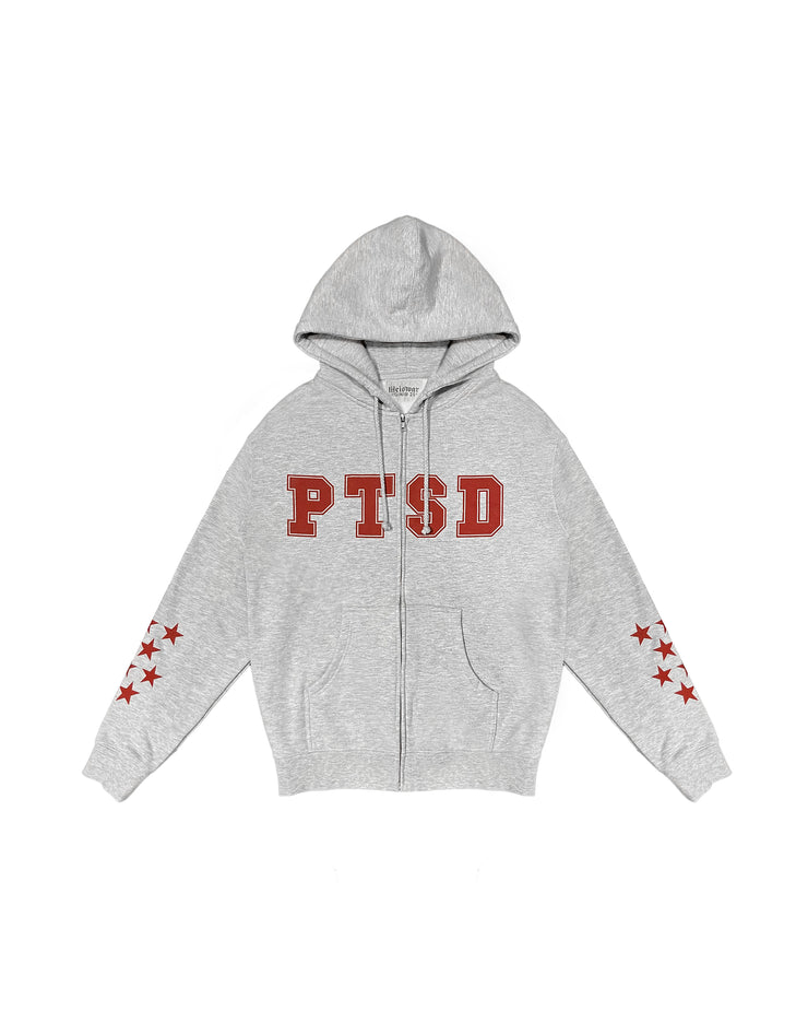 PTSD [GRAY] Zip Up Hoodie